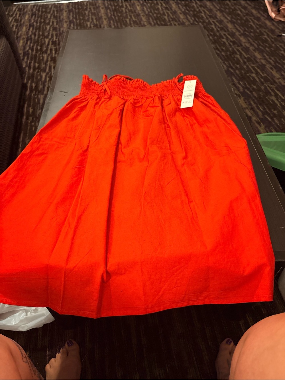 No Boundaries Bright Red Smocked-Waist Mini Skirt